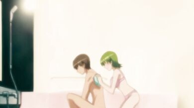 Cutie With Short Green Hair Makes Paizuri With Her Big Tits | Hentai