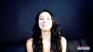 Skinny Coed Sabrina Rubs Her Pussy And Gives A BJ To A Cock!
