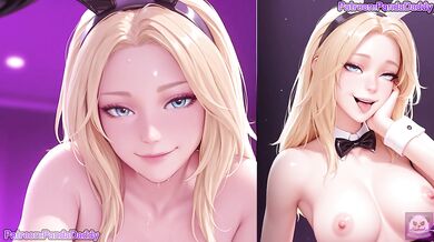League Of Legends bunny suit hentai - big tits Lux Bunny Suit Blow Job for her boss hentai by PandaDaddy