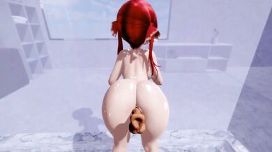 Big butt against the glass