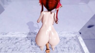 Big butt against the glass