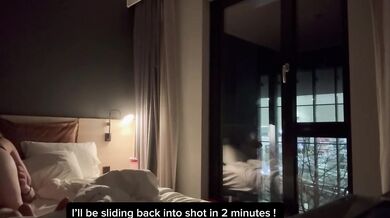 Amateur Wife Rides To Loud Orgasm - Hotel Window Exhibition