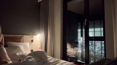 Amateur Wife Rides To Loud Orgasm - Hotel Window Exhibition