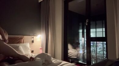 Amateur Wife Rides To Loud Orgasm - Hotel Window Exhibition