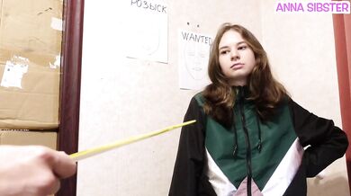 A beautiful slut was caught stealing chips.