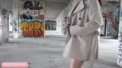 Jeny Smith exploring the warehouse naked