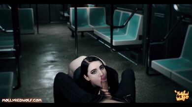 Student girl sucked dick of stranger on train - MollyRedWolf
