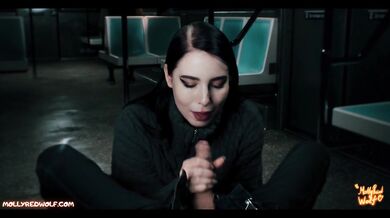 Student girl sucked dick of stranger on train - MollyRedWolf