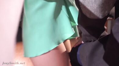 Hairdresser (part 4). Jeny Smith with seamless tights teasing a guy. He touched her pussy