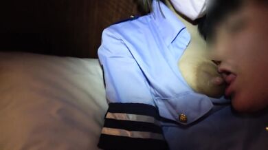 I had the best sex at the hotel with a super cute woman police who comes out with breast milk　