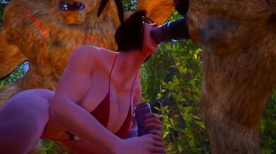 Tight pussy of a mature milva gets fucked by Three Furry | big Hardcock | wild life