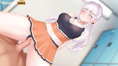 Beautiful schoolgirl cheerleader is fucked until cum - Hentai game