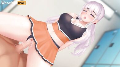Beautiful schoolgirl cheerleader is fucked until cum - Hentai game