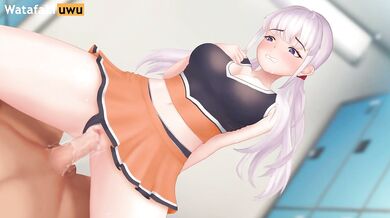 Beautiful schoolgirl cheerleader is fucked until cum - Hentai game