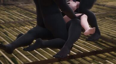 Three huge black jocks | gangbang for my wife | wild life