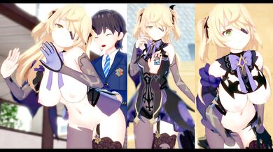 [Hentai Game Koikatsu! ]Have sex with Big tits Genshin Impact Fischl.3DCG Erotic Anime Video.