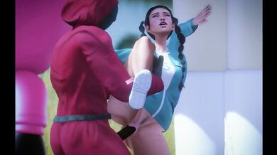 Female Contestant Gets Tight Pussy Fucked by BBC Guard (Squid Game Parody) - Second Life