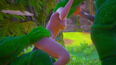 Furry aliens have a double anal challenge | wild life sex