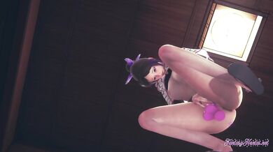 Kimetsu no yaiba Hentai - Shinobu with a toy sex with squirting - Japanese asian manga anime porn