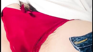 Amateur Japanese masturbation wearing tight skinny jeans [Personal shooting]