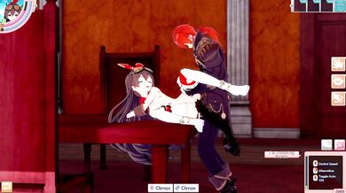 3D/Anime/Hentai.Genshin Impact: Amber orgasms over and over from Diluc's big dick !!