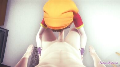 Dragon Ball Hentai - POV Pan boobjob, blowjob and fucked