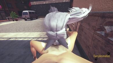 Furry Hentai - POV Wolf sucks cock and gets fucked