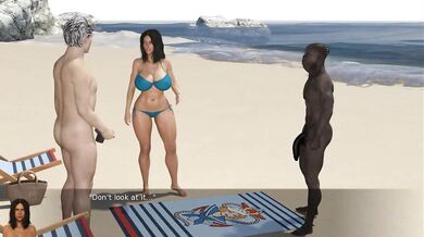 Black Guy Is Fucking A Hot Wife In Front Her Husband On A Nude Beach