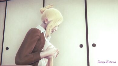 Attack on titans Hentai 3D - Annie Blowjob, Boobjob and Fucked in a tatami.