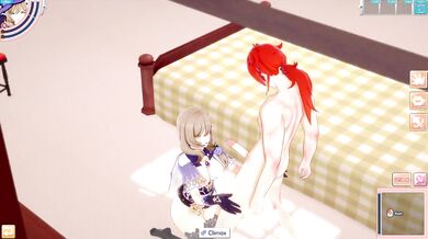 3D/Anime/Hentai. Genshin Impact: Lisa gets fucked by Diluc !!!
