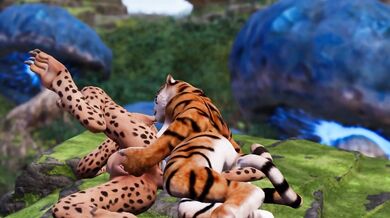 Kat fanger FURRY porno af lesbiske