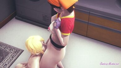 Dragon Ball Hentai - Pan cunnilingus, blowjob and fucked