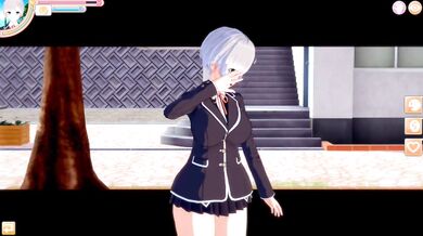 【エロゲーコイカツ！】性格が勝ち気なショートカット銀髪爆乳のおっぱい揉みまくりセックス！(アニメ3DCG動画)[Hentai Game Koikatsu! Anime 3DCG video]