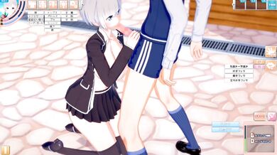 【エロゲーコイカツ！】性格が勝ち気なショートカット銀髪爆乳のおっぱい揉みまくりセックス！(アニメ3DCG動画)[Hentai Game Koikatsu! Anime 3DCG video]