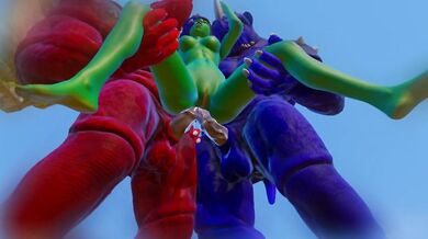 Furry Monsters and Alien Double Anal Squirting Orgasm