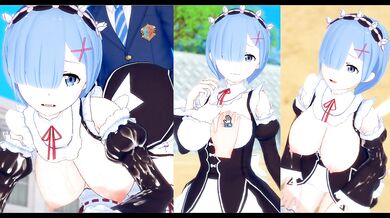 [Hentai Game Koikatsu! ]Have sex with Re zero Big tits Rem. 3DCG Erotic Anime Video.