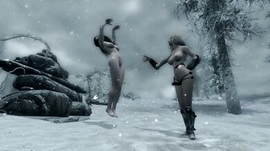 Lesbian sex in the snow in Skyrim Full version