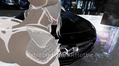 Fuck On Car Hood Blonde White Hair Lace Pussy Piercing Blowjob Mouth Gag Choker Ass POV Lap Dance