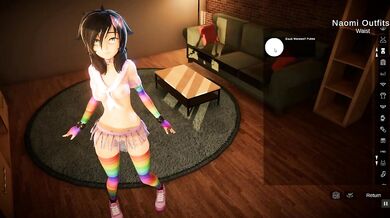Our appartment [Hentai SFM game] Ep.2 Rainbow party girl enjoy a huge dildo and have an intense orga
