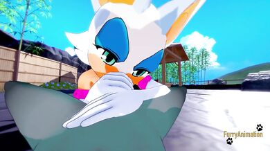 Sonic Animal Crossing Hentai - Raymon Gets Cum In Rouge's Mouth Then Rides His Dick
