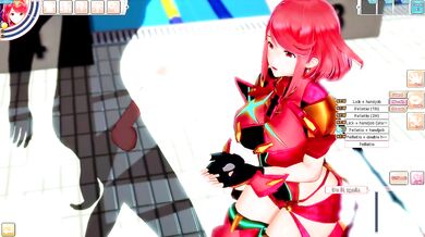 Pyra Blowjob and Boobjob (3D Hentai Game) (Xenoblade Chronicles 2) (koikatu)