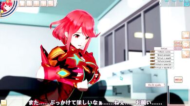 Pyra Blowjob and Boobjob (3D Hentai Game) (Xenoblade Chronicles 2) (koikatu)