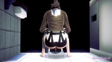 Attack On Titan Hentai - Sasha recorded while peeing