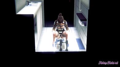 Attack On Titan Hentai - Sasha recorded while peeing