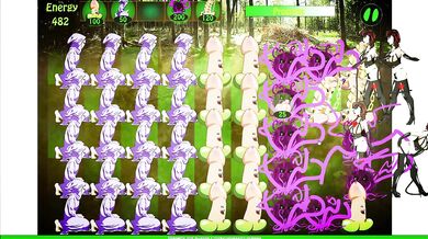 pornospil [Plants vs Nymphos], der bekæmper studerende i skoven