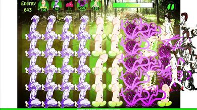 pornospil [Plants vs Nymphos], der bekæmper studerende i skoven
