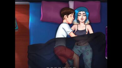 Summertime Saga - Blue Haired girlfriend wakes up to a huge cock ( Eve) (20.10)