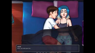 Summertime Saga - Blue Haired girlfriend wakes up to a huge cock ( Eve) (20.10)