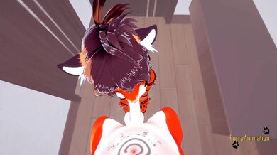 Furry Hentai - POV Tigress sucks cock and gets fucked by fox