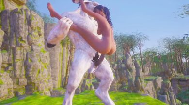 Olivia Furry Beast inserts horse cock in tight pussy and ass PART 2